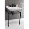 Fauceture KVPB25227W8MB 25-Inch Console Sink with Brass Legs (8-Inch, 3 Hole), White/Matte Black KVPB25227W8MB - alternate 5